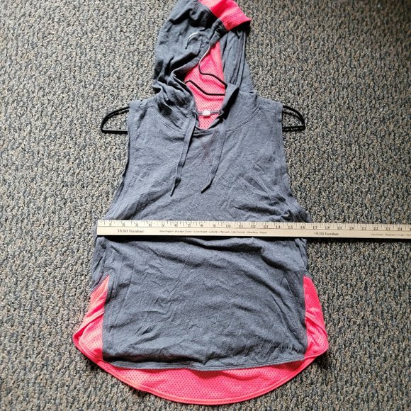 Under Armor Coral and Grey Hooded Tank Top Size Medium - Picture 10 of 11